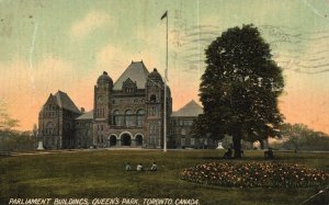 Vintage Postcard 1909 Parliament Buildings Queen's Park Ground Toronto Canada
