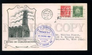 273684 CUBA to USA 1954 year real post FDC w/ special stamp