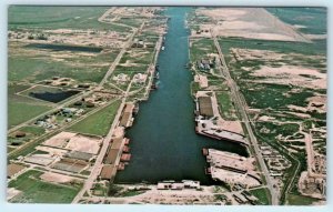 BROWNSVILLE, Texas TX  Aerial View PORT BROWNSVILLE ca 1950s-60s   Postcard