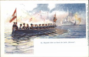 German Navy Yacht Miramar Kriegsmarine XXVI Jacques Philipp Postcard c1900