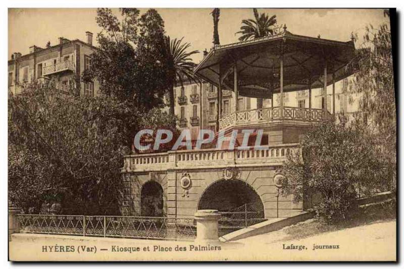 Old Postcard Kiosk and up Hyeres Palmiers