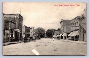 J99/ Grand Rapids Ohio Postcard c1910 Front Street Stores 311