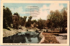 Postcard SK Moose Jaw Crescent Park Bridges by Museum & Art Gallery 1949 K67