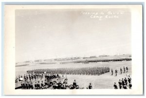 c1941 US Army Passing Review Band Military Camp Cooke CA RPPC Photo Postcard 
