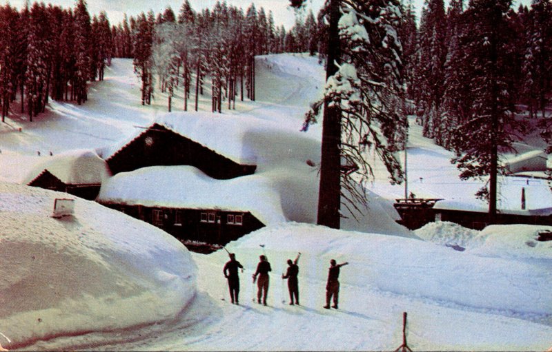 California Yosemite The Ski House At Badger Pass 1955