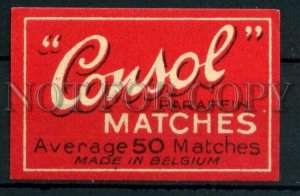 500578 BELGIUM CONSOL Vintage match label