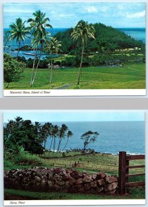 2 Postcards HANA, MAUI Hawaii HI ~ Scenic Views HOTEL HANA MAUI c1960s ~ 4x6