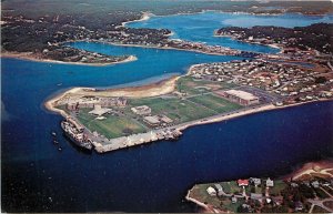 Postcard; Cape Cod Route 28 Narrows Bridge, Buzzards Bay & Maritime Academy MA