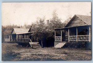 Maine ME Postcard RPPC Photo Camps At Lake Parlin Hotel P O Jackman Station