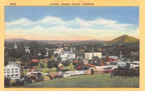 Jackson California Amador County Birds Eye View Vintage Postcard AA67883