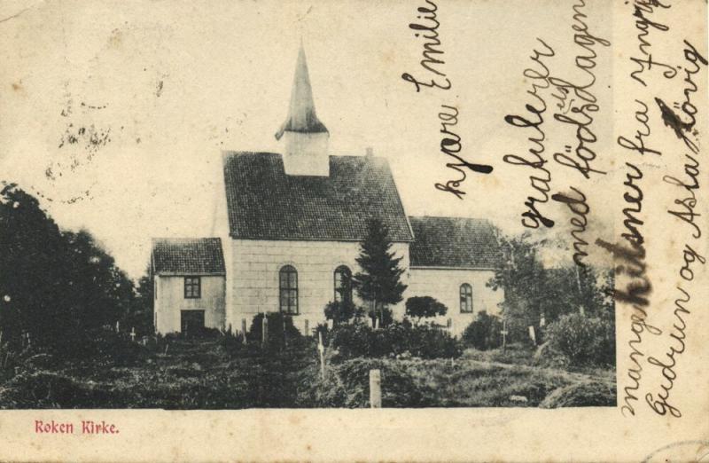 norway norge, RØKEN RØYKEN, Buskerud, Kirke Church (1904) Stamp