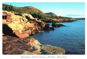 Maine ME, Acadia National Park, Rocky Shore, Cadillac Mountain, Nature, Postcard