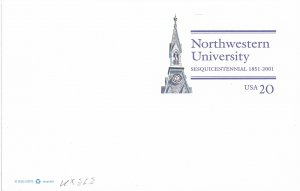 US UX363 unused  Northwestern University. 2000. Nice..