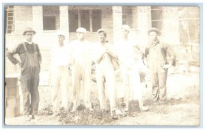 c1910's Six Men Looking For Wife Occupational RPPC Photo Antique Postcard