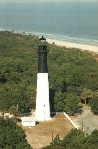 VINTAGE CONTINENTAL SIZE POSTCARD HUNTING ISLAND LIGHTHOUSE BEAUFORT COUNTY N.C.