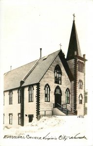 Postcard RPPC 1940s Nevada Virginia City Episcopal Church Religious NV24-4436