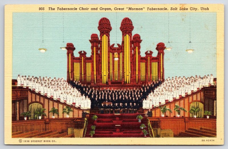 The Tabernacle Choir And Organ Mormon Salt Lake City Utah Temple Square Postcard