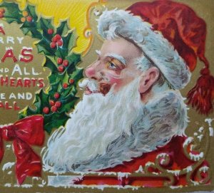 Christmas Postcard Santa Smoking Embossed St Nicholas Series 3 Altoona PA 1909