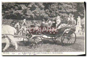 Old Postcard The Queen of Italy and Mrs Loubet walk in the park of Versailles