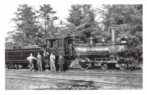 Nahcotta Washington Megler Nahcotta Train Crew Real Photo Postcard AA10604 