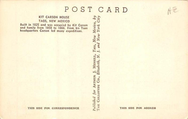 Kit Carson House Taos, New Mexico NM s 