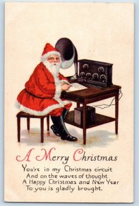 Christmas Postcard Santa Claus Writing Claremont New Hampshire NH 1927 Vintage