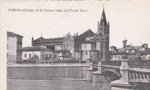 Italy Verona Chiesa di San Fermo vista dal Ponte Navi