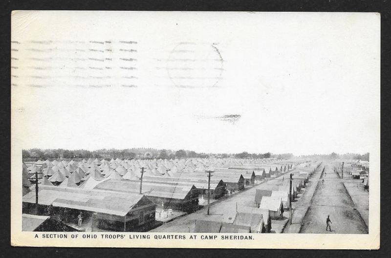 Ohio Troops Living Quarters Camp Sheridan Alabama Used c1917