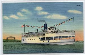 SS Wayne Steamer Duluth Superior Harbor Minnesota linen postcard