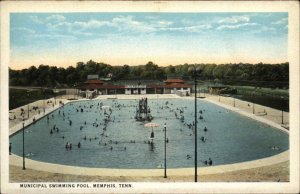 Memphis Tennessee TN Municipal Swimming Pool Vintage Postcard