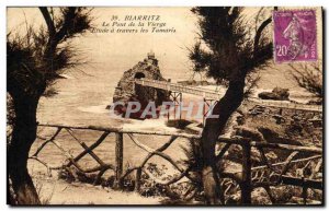 Old Postcard Biarritz The Bridge Virgin study has Travers Les Tamaris