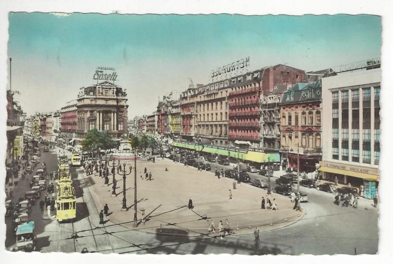 1949 Belgium To USA Postcard - Nice Street Scene