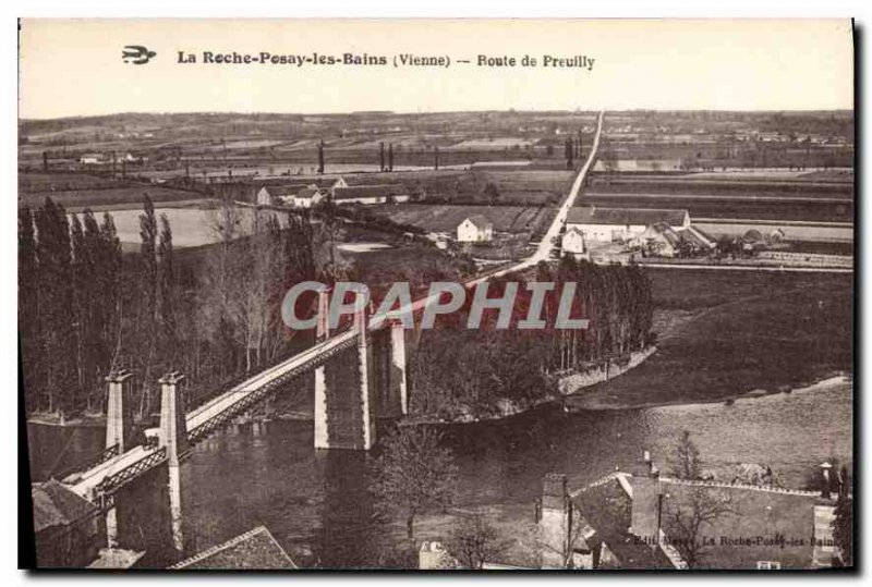 Old Postcard La Roche Posay Vienne les Bains Route Preuilly