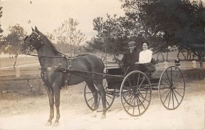 Horse Drawn Real Photo 1910 close to perfect corners, glue on back corners fr...