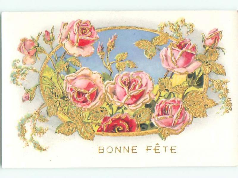 Very Old Foreign Postcard BEAUTIFUL FLOWERS SCENE AA4247