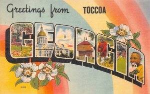 GREETINGS FROM TOCCOA GEORGIA BLACK AMERICANA LARGE LETTER POSTCARD (c. 1940s)