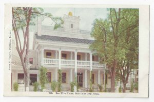 Utah Salt Lake City Bee Hive House President Residence Vntg UND Thayer Postcard