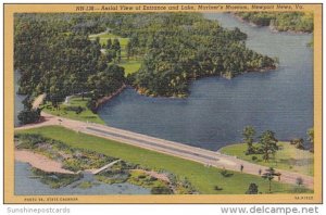 Virginia Newport News Aerial View Of Entrance And Lake Mariner's Museum