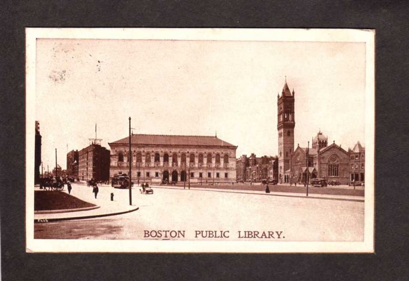 MA Boston Public Library Massachusetts Mass Vintage Postcard