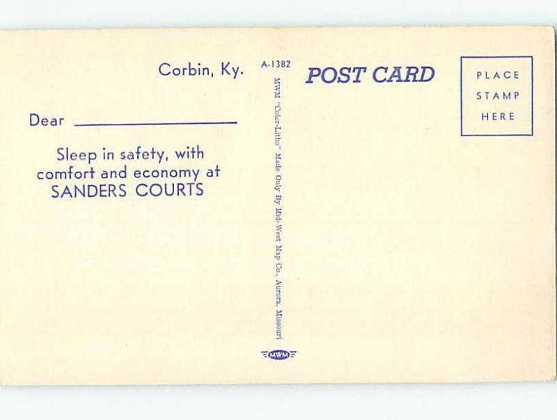 Unused Linen MOTEL SCENE Corbin Kentucky Ky & Asheville North Carolina NC hk0849