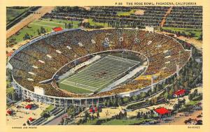 PADADENA, CA California  ROSE BOWL~Football Stadium~Game AERIAL c1940's Postcard