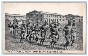 c1910 Workout Parade Ground US National Army Camp Grant Rockford ILL Postcard