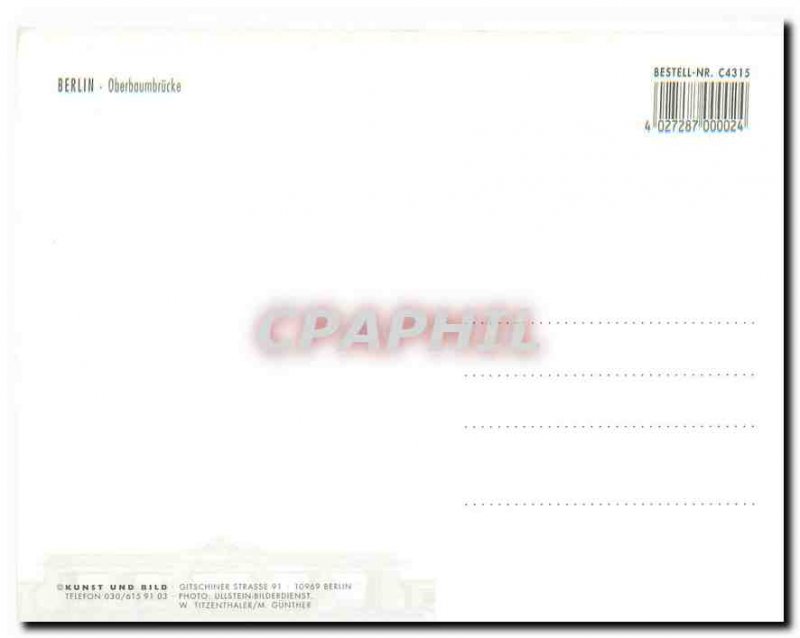Postcard Modern Berlin Oberbaumbruecke