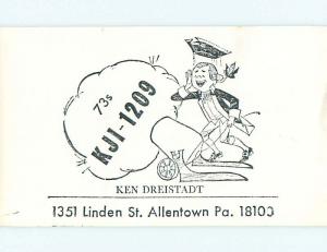 comic - QSL CB HAM RADIO CARD Allentown Pennsylvania PA t9486