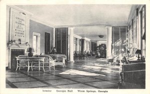 Georgia Ga Postcard Old WARM SPRINGS Georgia Hall Interior Humanitarian Cause