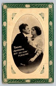 Teasing  Squeezing  But Oh How Pleasing  Romance  Romantic    Postcard