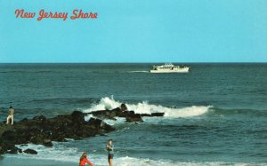 Vintage Postcard New Jersey Shore Coastal Region Atlantic Ocean Boarder NJ