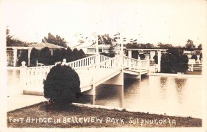 Sulphur Oklahoma Belleview Park Foot Bridge Real Photo Postcard AA67156