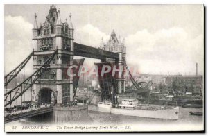 Old Postcard The EC London Tower Bridge Looking North West