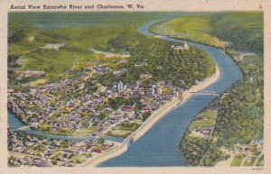 West Virginia Charleston Aerial View Kanawha River And Charleston Artvue